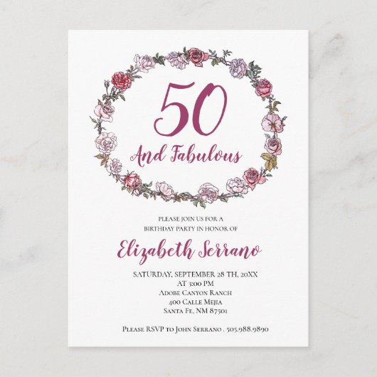 50 en de verbluffende uitnodigingen van de verjaar (Voorkant)