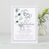 50 en de Waterverf van Fabulous Elegant Floral Kaart (Staand voorkant)