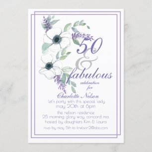 50 en de Waterverf van Fabulous Elegant Floral Kaart
