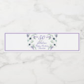 50 en de Waterverf van Fabulous Elegant Floral Waterfles Etiket (Enkel label)
