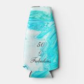 50 en een fabelachtige Birthday Agate Geode Blauwg Flesjeskoeler (Voorkant)