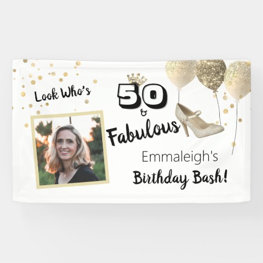 50 en een fabelachtige foto van de zwarte dag spandoek (Horizontaal)