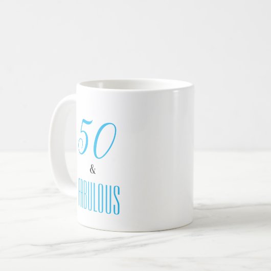 50 en een Fabulous aanpasbare koffie-Mok Koffiemok (Voorkant links)