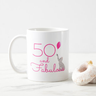 50 en een Fabulous Cat Lovers 50th Birthday Gift M Koffiemok