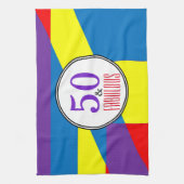 50 en een fantastisch feest theedoek (Verticaal)