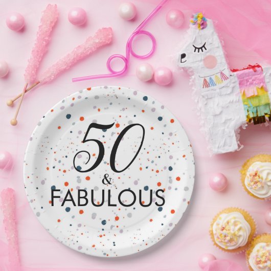 50 en een  feestdag papieren bordje (Feest)