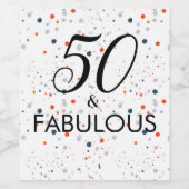 50 en een  feestdag wijn etiket (Enkel label)