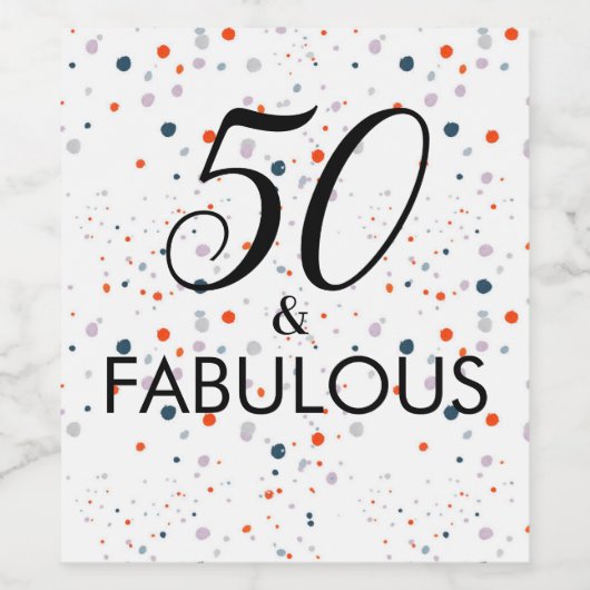 50 en een feestdag wijn etiket (Enkel label)