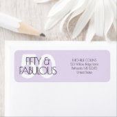 50 en een prachtig modern Paarse 50-jarig verjaard Etiket (Insitu)