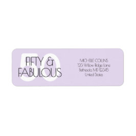 50 en een prachtig modern Paarse 50-jarig verjaard Etiket