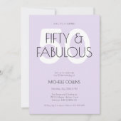 50 en een prachtig modern Paarse 50-jarig verjaard Kaart (Voorkant)