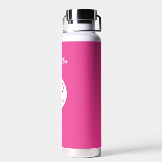 50- en Fab 50e verjaardag Gepersonaliseerd Cerise Waterfles (Achterkant)