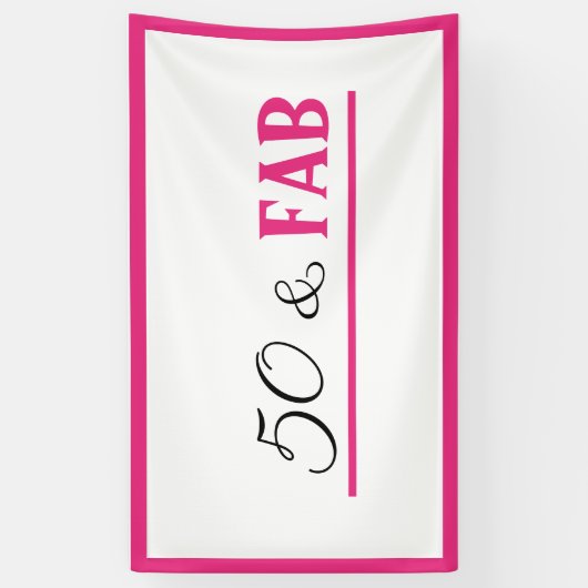 50- en Fab Birthday Banner (Verticaal)