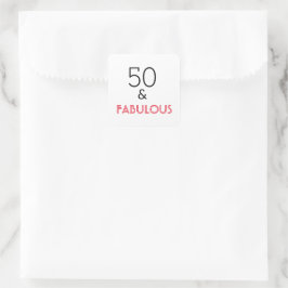 50 en Fab Birthday Vierkante Sticker