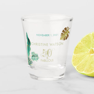 50 en Fab Green Gold Leaves van zaterdag Shot Glas