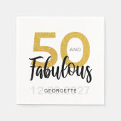 50 en Fab verjaardagsscript Party Paper Servet (Voorkant)