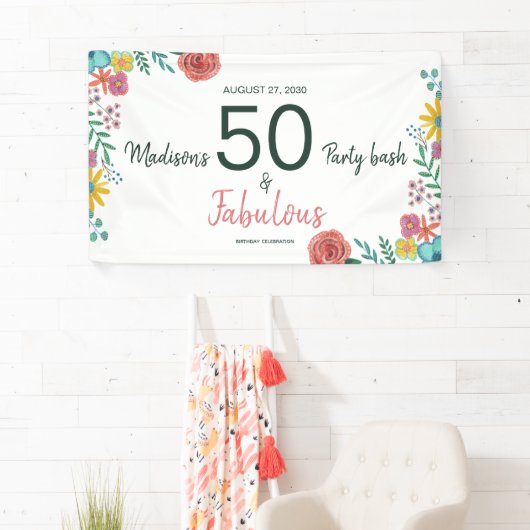 50 en fabelachtig elegant florale waterverf invita spandoek (Insitu)