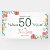 50 en fabelachtig elegant florale waterverf invita spandoek (Horizontaal)