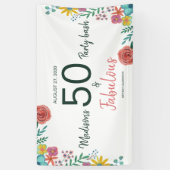 50 en fabelachtig elegant florale waterverf invita spandoek (Verticaal)