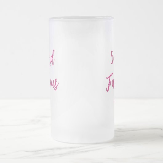 50 en fabelachtige 50e moderne roze frosted bier m matglas bierpul (Center)