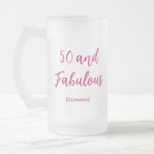 50 en fabelachtige 50e moderne roze frosted bier m