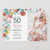 50 en fabelachtige elegante florale waterverf kaart (Voorkant / Achterkant)