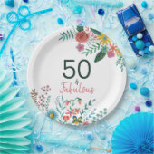 50 en fabelachtige elegante florale waterverf papieren bordje (Feest)