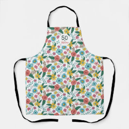 50 en fabelgroene elegante florale waterverf c schort