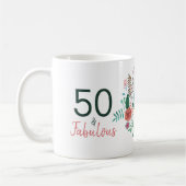 50 en fabelgroene elegante florale waterverf pa koffiemok (Links)