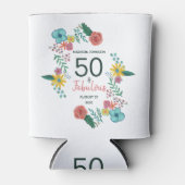 50 en fabelgroene elegante florale waterverf wi blikjeskoeler (Voorkant)