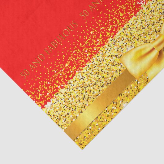 50 en fabelrood goudelegant tissuepapier (Detail)