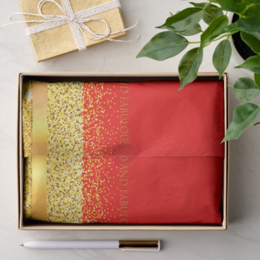 50 en fabelrood goudelegant tissuepapier (Geschenk)