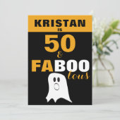 50 en FaBOOlous 50th Halloween Birthday Kaart (Staand voorkant)