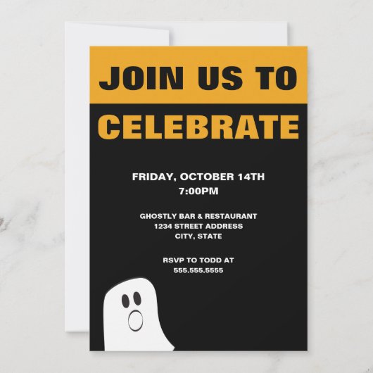 50 en FaBOOlous 50th Halloween Birthday Kaart (Achterkant)