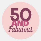 50 en Fabuleuze Mok Ronde Sticker (Voorkant)