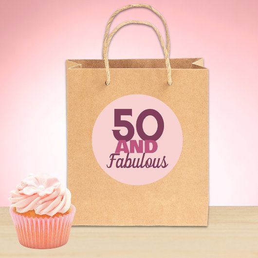 50 en Fabuleuze Mok Ronde Sticker