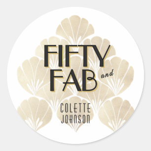 50 en Fabulous 1920 Verjaardag Ronde Sticker