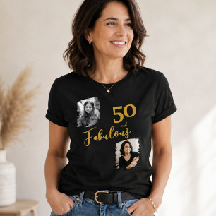 50 en Fabulous 2 Foto 50ste Verjaardag Tri-Blend Shirt