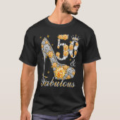 50 en Fabulous 50 jaar oude 50e verjaardag Diamond T-shirt (Voorkant)