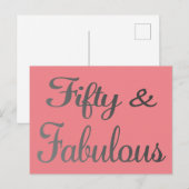 50 en Fabulous 50 verjaardag Briefkaart (Voorkant / Achterkant)