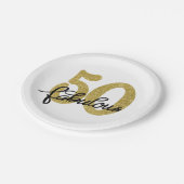 50 en Fabulous | 50e Gold Black Modern Party Papieren Bordje (Gekanteld)
