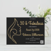 50 en Fabulous | 50e Verjaardag Fab Party Kaart (Staand voorkant)