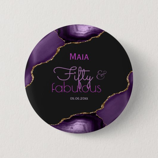 50 en Fabulous 50e Verjaardag Ronde Button 5,7 Cm (Voorkant)
