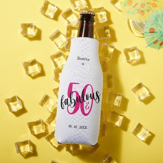50 en Fabulous 50e verjaardag roze fles Flesjeskoeler