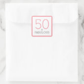 50 en Fabulous 50e Verjaardagsfeestje Roze  Vierkante Sticker (Tas)