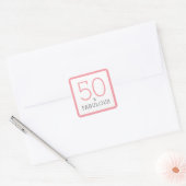 50 en Fabulous 50e Verjaardagsfeestje Roze  Vierkante Sticker (Envelop)