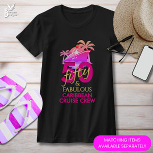 50 en Fabulous 50ste Verjaardag Aangepaste Cruise  T-shirt