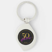50 en Fabulous 50ste verjaardag cadeau zwart en go Sleutelhanger (Voorkant)