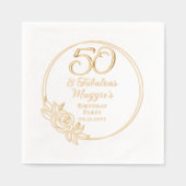 50 en Fabulous 50ste verjaardag Folie gestempeld s Servetten (Voorkant)