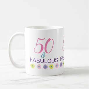 50 en Fabulous 50ste Verjaardag Fun Paars Koffiemok